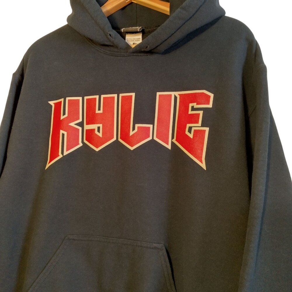 Kylie Jenner Hoodie Unisex M Black Red Logo Hooded Sweatshirt